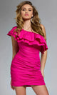 Jovani 39910 - Ruffled One-Shoulder Mini Dress
