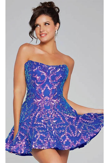 Jovani 39927 - Sequin Strapless Cocktail Dress - Prom