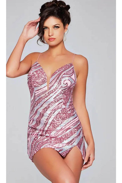 Jovani 39934 - Eye-Catching Sequin Pattern Cocktail Dress - Prom