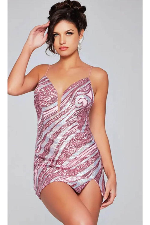 Jovani 39934 - Eye-Catching Sequin Pattern Cocktail Dress - Prom