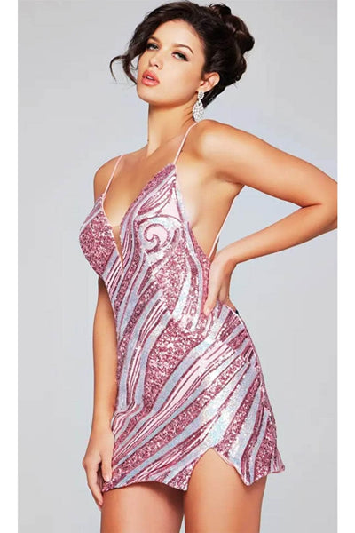 Jovani 39934 - Eye-Catching Sequin Pattern Cocktail Dress - Prom