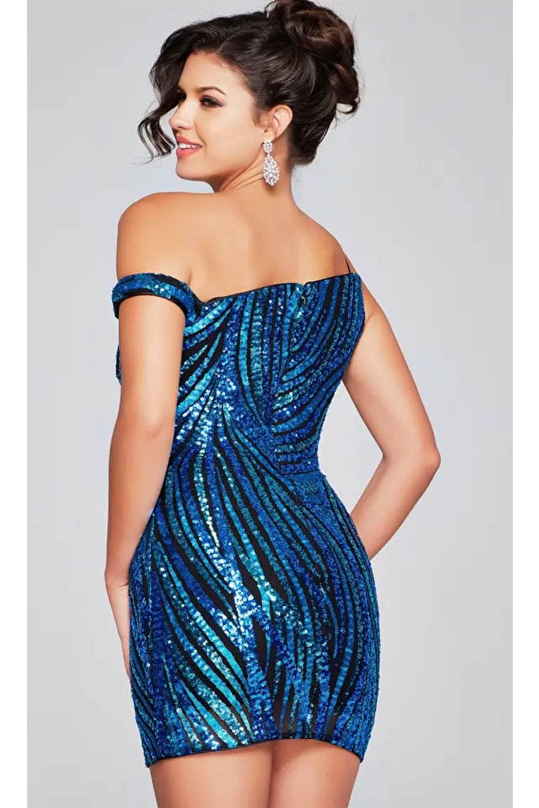 Jovani 39951 - Asymmetric Off Shoulder Cocktail Dress - Prom