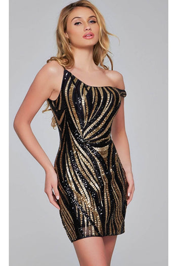 Jovani 39951 - Asymmetric Off Shoulder Cocktail Dress - Prom