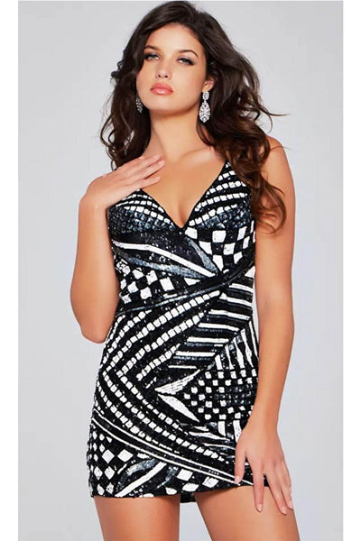 Jovani 39952 - Chic Embellished V-Back Cocktail Dress - Prom
