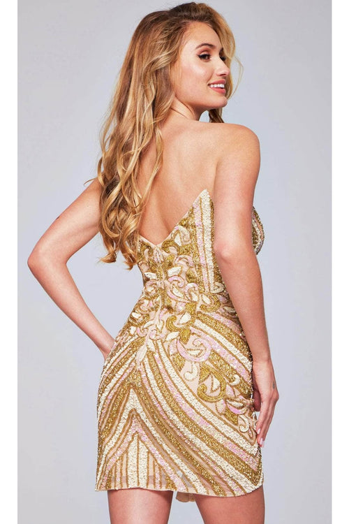 Jovani 40003 - Embellished V-Neck Cocktail Dress - Prom