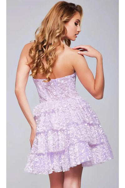 Jovani 40030 - Strapless Sheer Corset Cocktail Dress - Prom