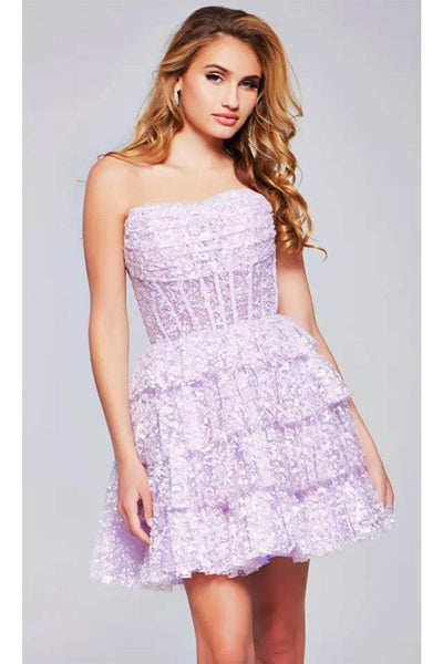 Jovani 40030 - Strapless Sheer Corset Cocktail Dress - Prom