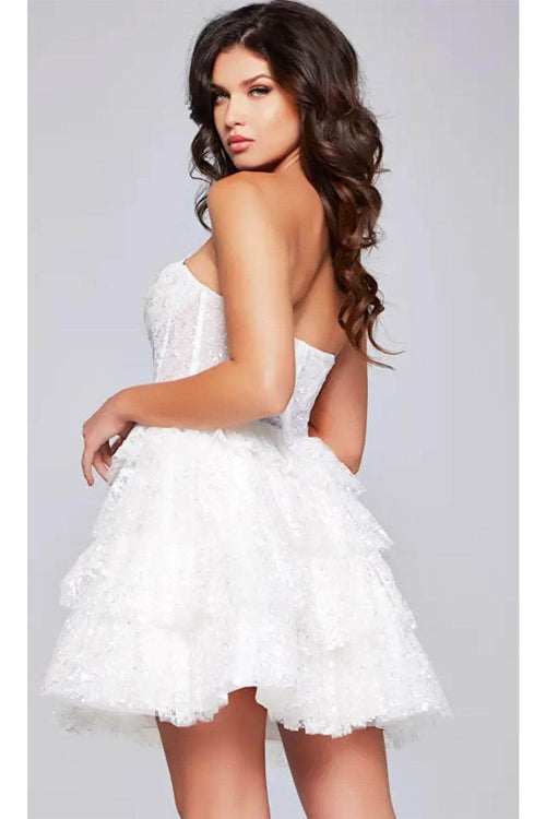 Jovani 40030 - Strapless Sheer Corset Cocktail Dress - Prom