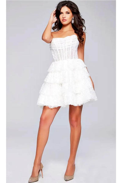 Jovani 40030 - Strapless Sheer Corset Cocktail Dress - Prom