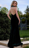 Jovani - 40119 Plunging Halter Evening Gown in Velvet - Prom