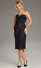 Strapless Sheer Lace Midi Dress by Jovani