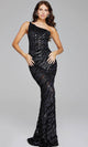 Jovani 40182 - Sheer Beaded Evening Gown with One Shoulder - Prom