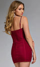Jovani 40191 - Ruched Straight Neck Mini Dress: Minimalist Statement