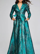 Jovani Green Long Sleeve Mother of the Bride Dress Evening Gown 40297