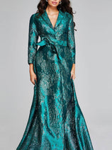 Jovani Green Long Sleeve Mother of the Bride Dress Evening Gown 40297