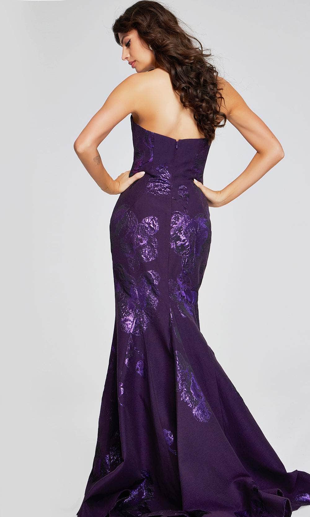 Jovani 40318 - Floral Embellished Strapless Prom Gown - Prom
