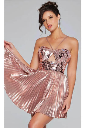 Jovani 40351 - Keyhole Detailed Sleeveless Cocktail Dress