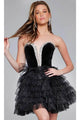 Jovani 40352 - Bejeweled Velvet Cocktail Dress - Prom