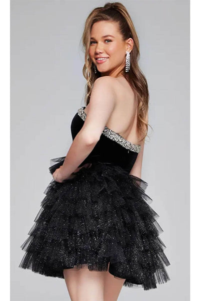 Jovani 40352 - Bejeweled Velvet Cocktail Dress - Prom