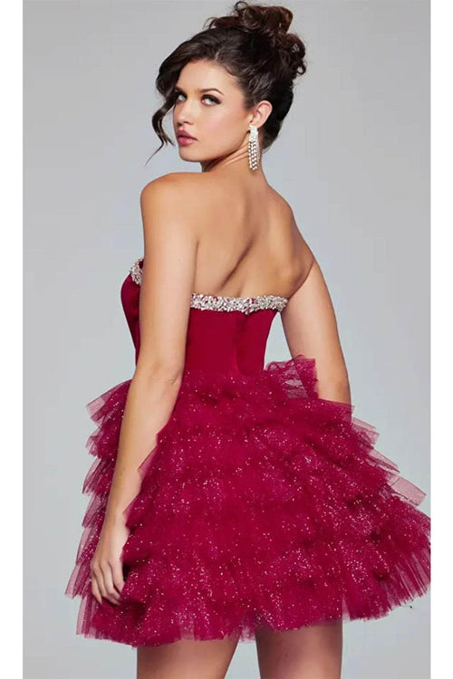 Jovani 40352 - Bejeweled Velvet Cocktail Dress - Prom