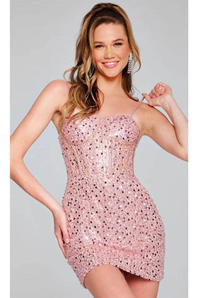 Jovani 40358 - Embellished Corset Bodice Cocktail Dress