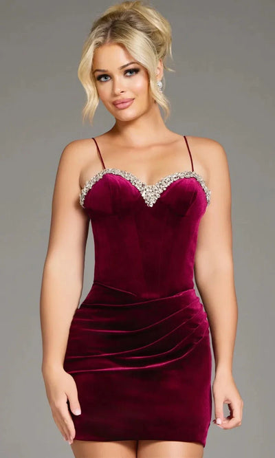 Jovani 40360 Velvet Dress with Rhinestone Details