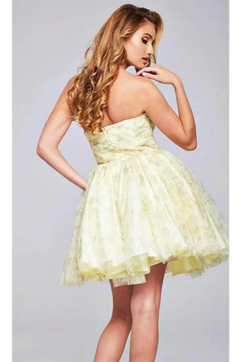 Jovani 40374 - Floral Printed Sweetheart Neck Cocktail Dress - Prom