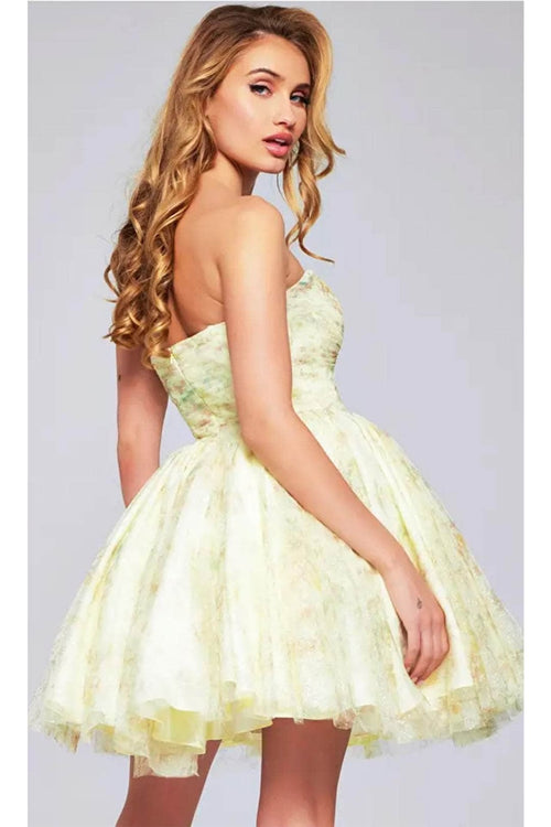 Jovani 40374 - Floral Printed Sweetheart Neck Cocktail Dress - Prom