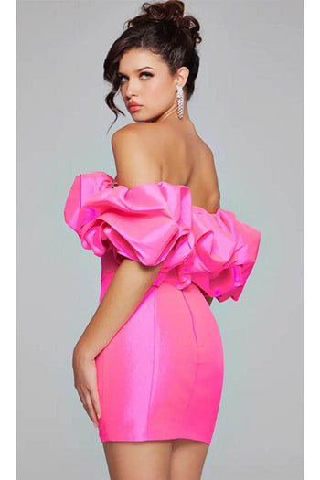 Jovani 40378 - Ruffled Neckline Sheath Cocktail Dress - Prom