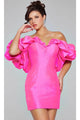 Jovani 40378 - Ruffled Neckline Sheath Cocktail Dress - Prom