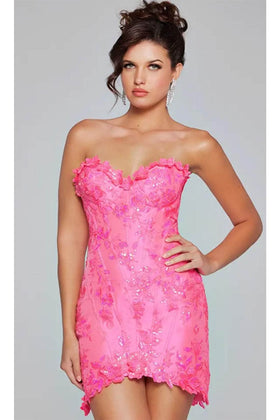Jovani 40380 - Floral Appliqued Sweetheart Cocktail Dress