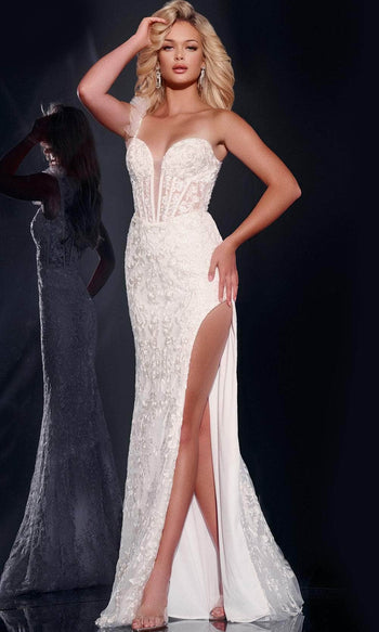 Jovani 40425 - Lace Corset Prom Gown - Prom