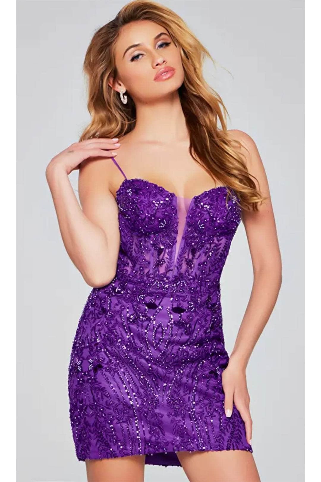 Jovani 40498 - Embroidered Sheath Cocktail Dress - Prom
