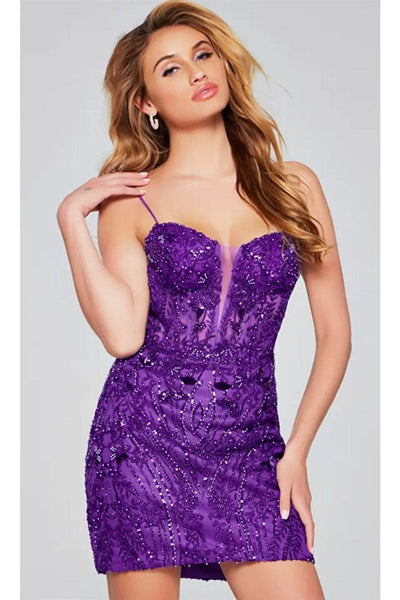 Jovani 40498 - Embroidered Sheath Cocktail Dress - Prom