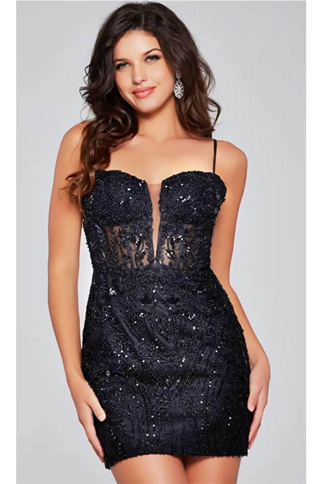 Jovani 40498 - Embroidered Sheath Cocktail Dress - Prom