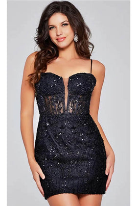 Jovani 40498 - Embroidered Sheath Cocktail Dress