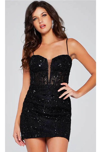 Jovani 40498 - Embroidered Sheath Cocktail Dress - Prom