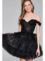 Jovani 40612 - Glamorous Embellished Corset Cocktail Dress
