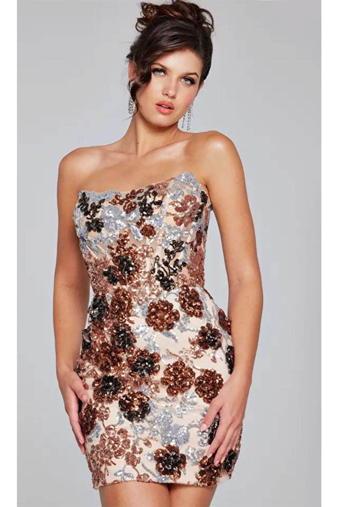 Jovani 40636 - Sequin Scoop Neck Cocktail Dress - Prom