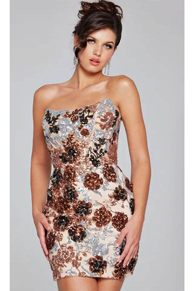 Jovani 40636 - Sequin Scoop Neck Cocktail Dress - Prom