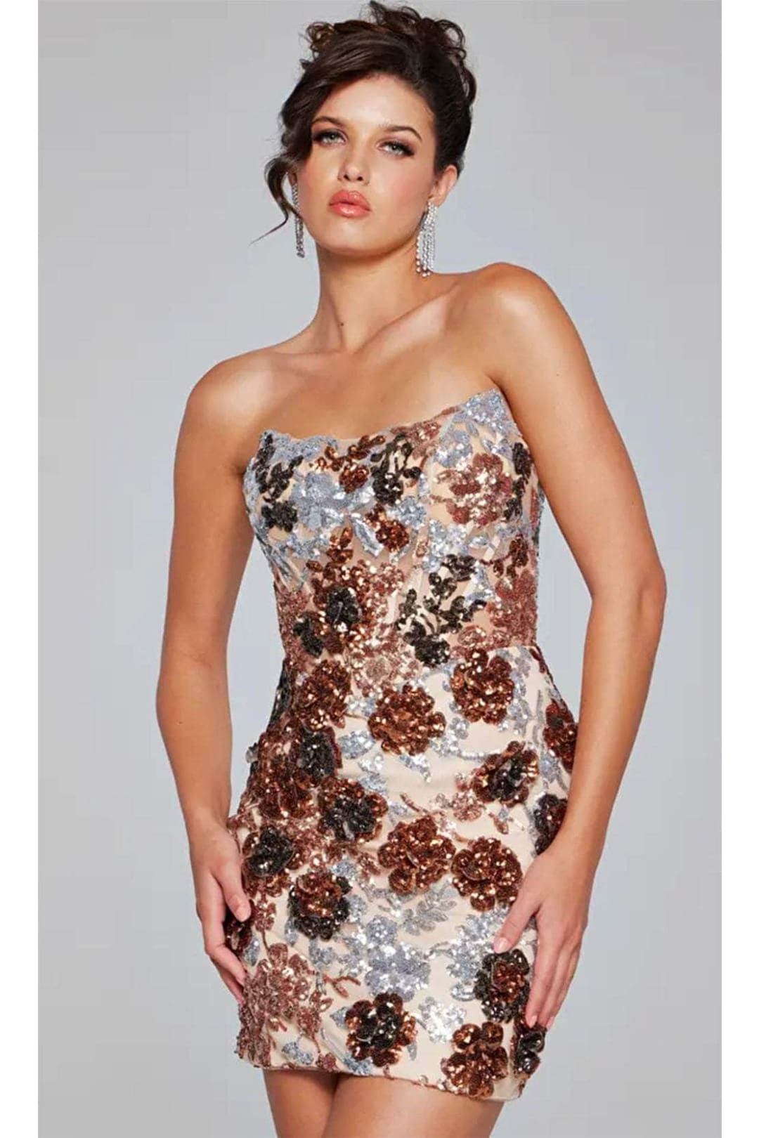 Jovani 40636 - Sequin Scoop Neck Cocktail Dress - Prom