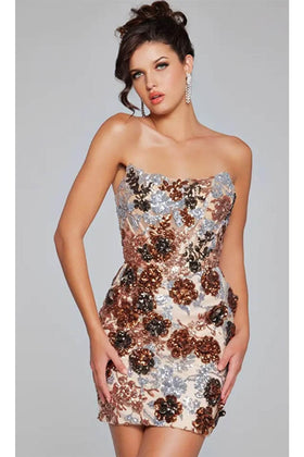 Jovani 40636 - Sequin Scoop Neck Cocktail Dress