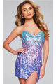 Jovani 40764 - Sequined Lace-Up Back Cocktail Dress - Prom