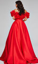 Jovani 40794 - Ballgown with Rosette and Plunging Neckline - Prom