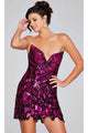 Jovani 40812 - Sequin V-Neck Cocktail Dress - Prom