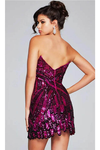 Jovani 40812 - Sequin V-Neck Cocktail Dress - Prom