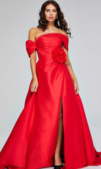 Jovani 40832 - Evening Gown with Rosette and Slit - Prom