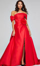 Jovani 40832 - Evening Gown with Rosette and Slit - Prom