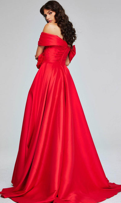 Jovani 40832 - Evening Gown with Rosette and Slit - Prom