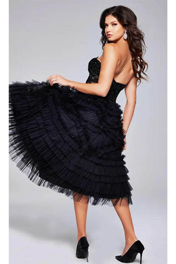 Jovani 40854 - Beaded Strapless Knee-Length Dress - Prom